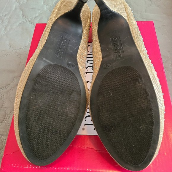 Women's Gold Sequined Heels- worn once - Picture 4 of 6